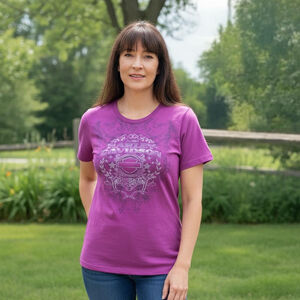 Women's Harley-Davidson Purple Silver Graphic Short Sleeve Tee L